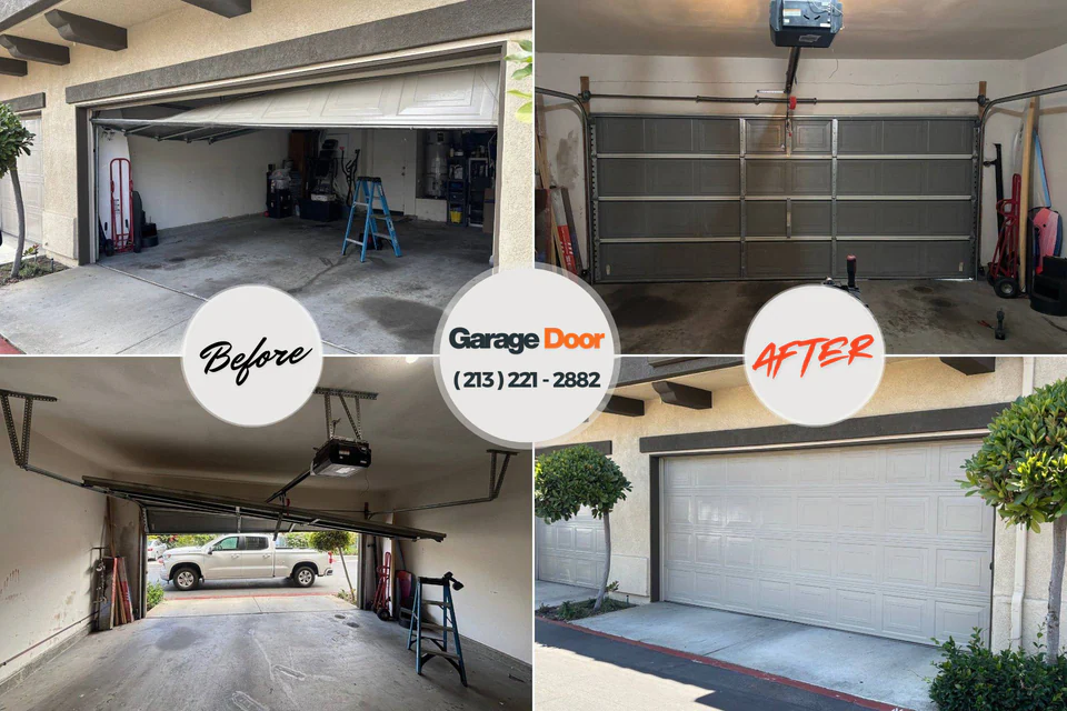 Before and after: garage door repair McAdoo, PA